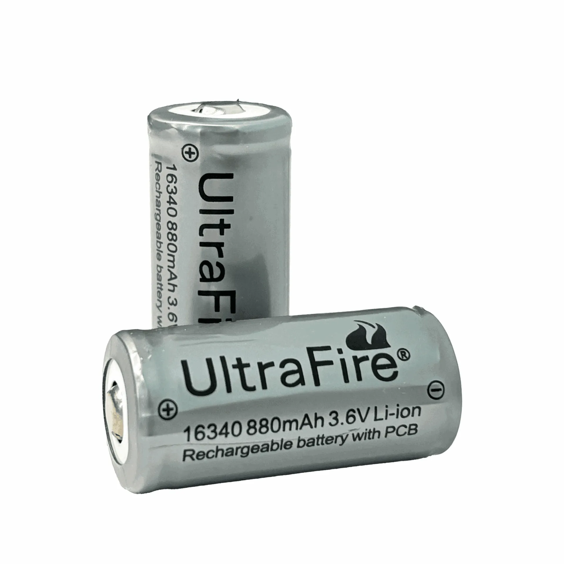 16340 880mAh 3.6V Rechargeable Batteries (2-Pack)