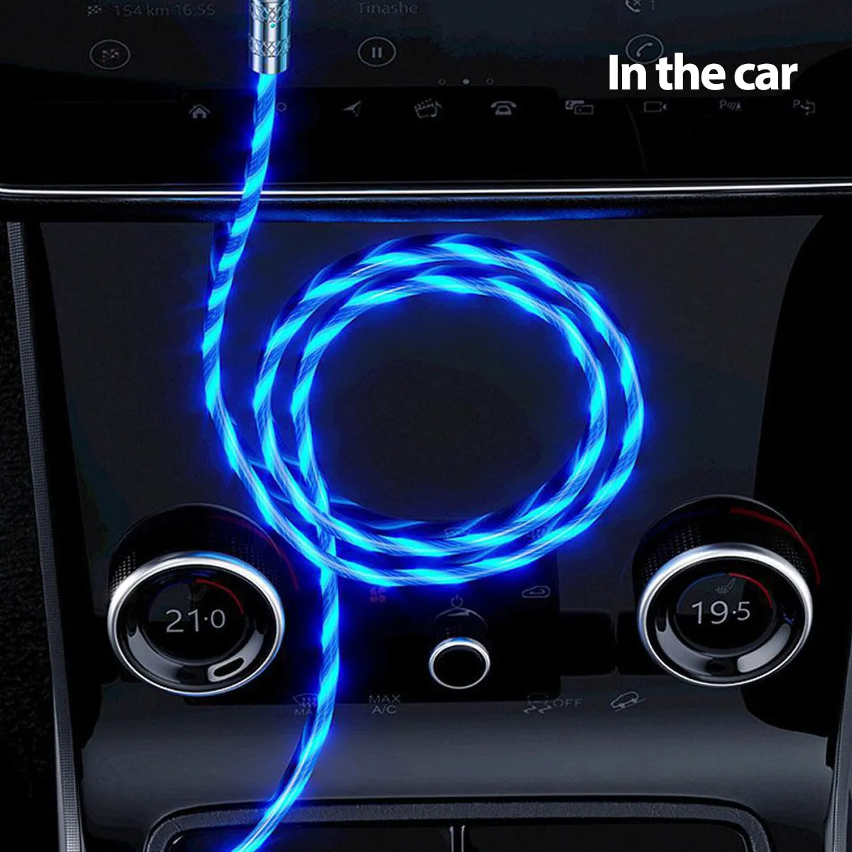 180° Light Up Lightning Cable LED iPhone Charger Cord 3FT,Glowing Light Up Charging Cable