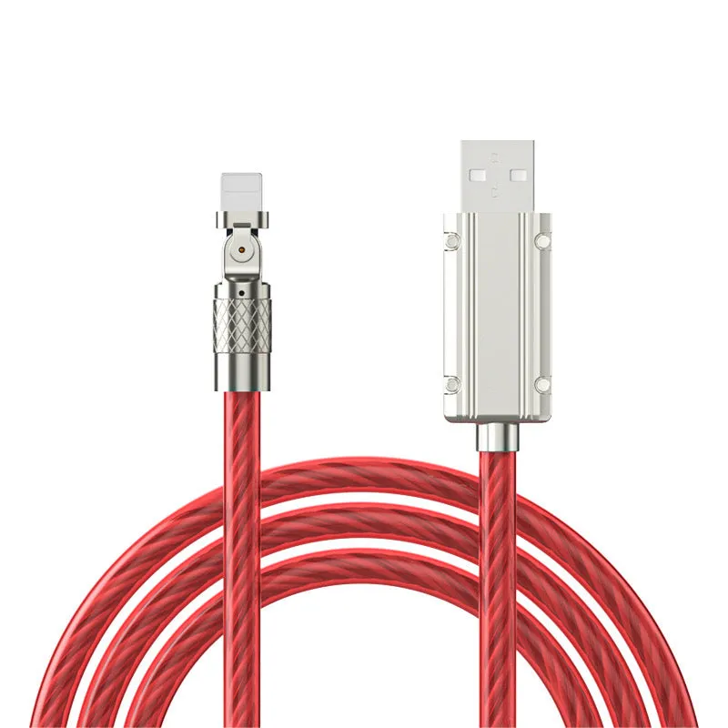 180° Light Up Lightning Cable LED iPhone Charger Cord 3FT,Glowing Light Up Charging Cable