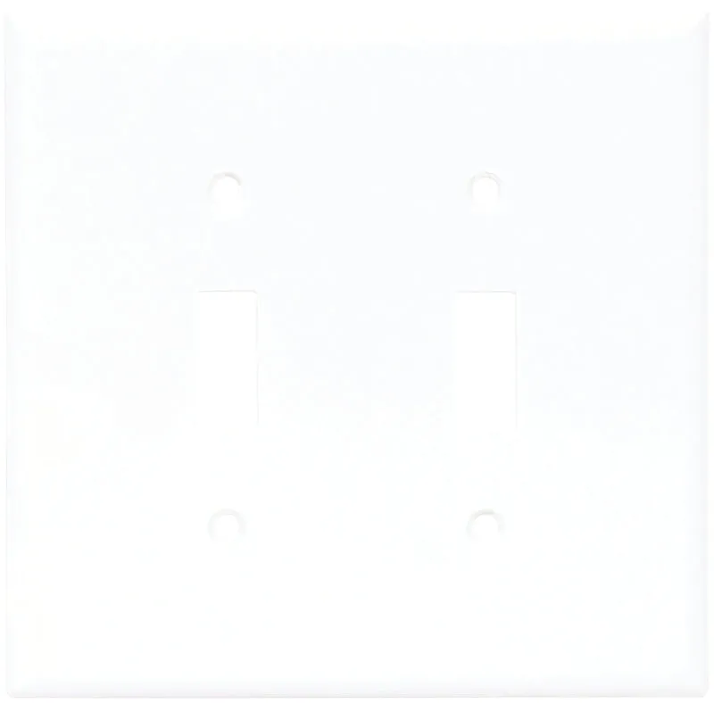 2 Gang Wall Plate Toggle, White