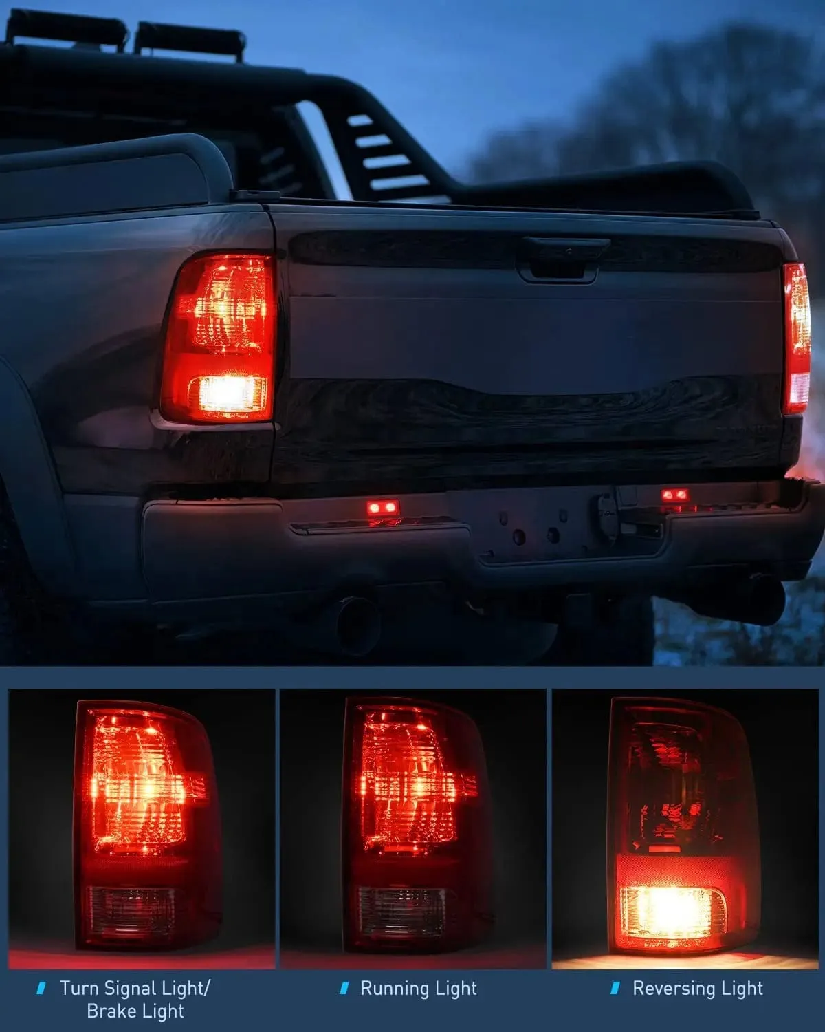 2009-2018 Dodge Ram 1500 2500 3500 Tail light Assembly Rear Lamp Replacement OE Style w/Bulbs Driver Passenger Side