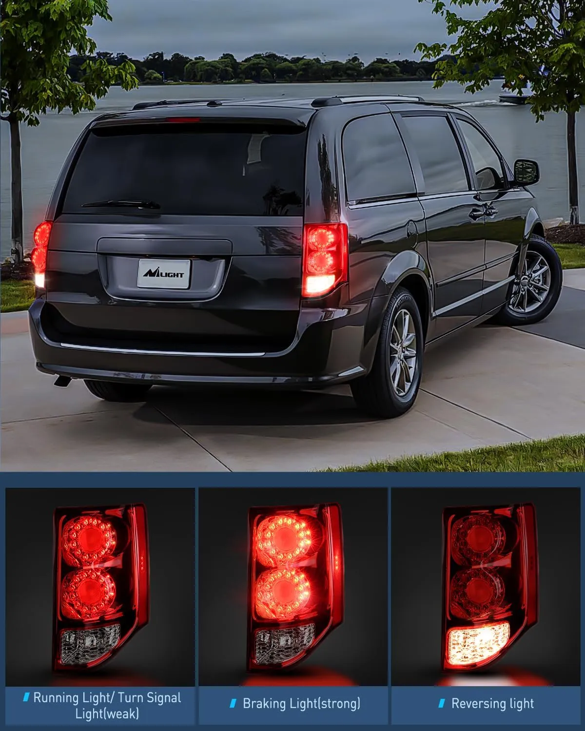 2011-2020 Dodge Grand Caravan Tail light Assembly Rear Lamp Replacement OE Style Passenger Side
