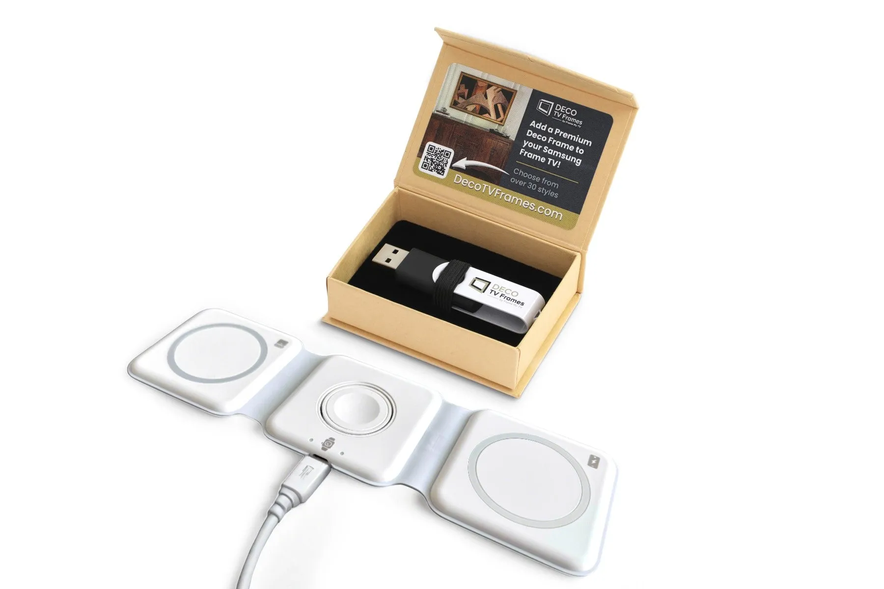 3-in-1 Wireless Charger & Digital Art Collection USB Combo