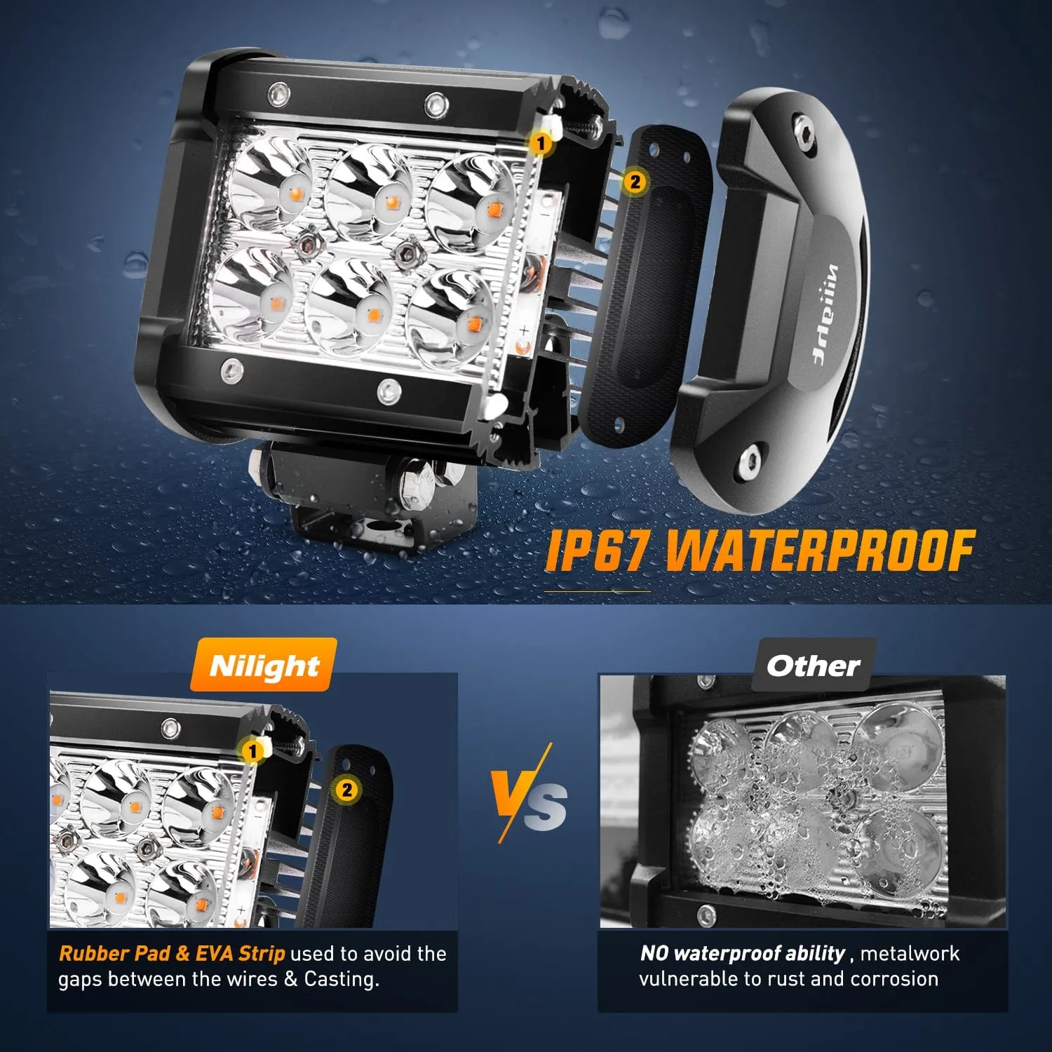 4 Inch 18W ?Amber Beam LED Light Pods (Pair)