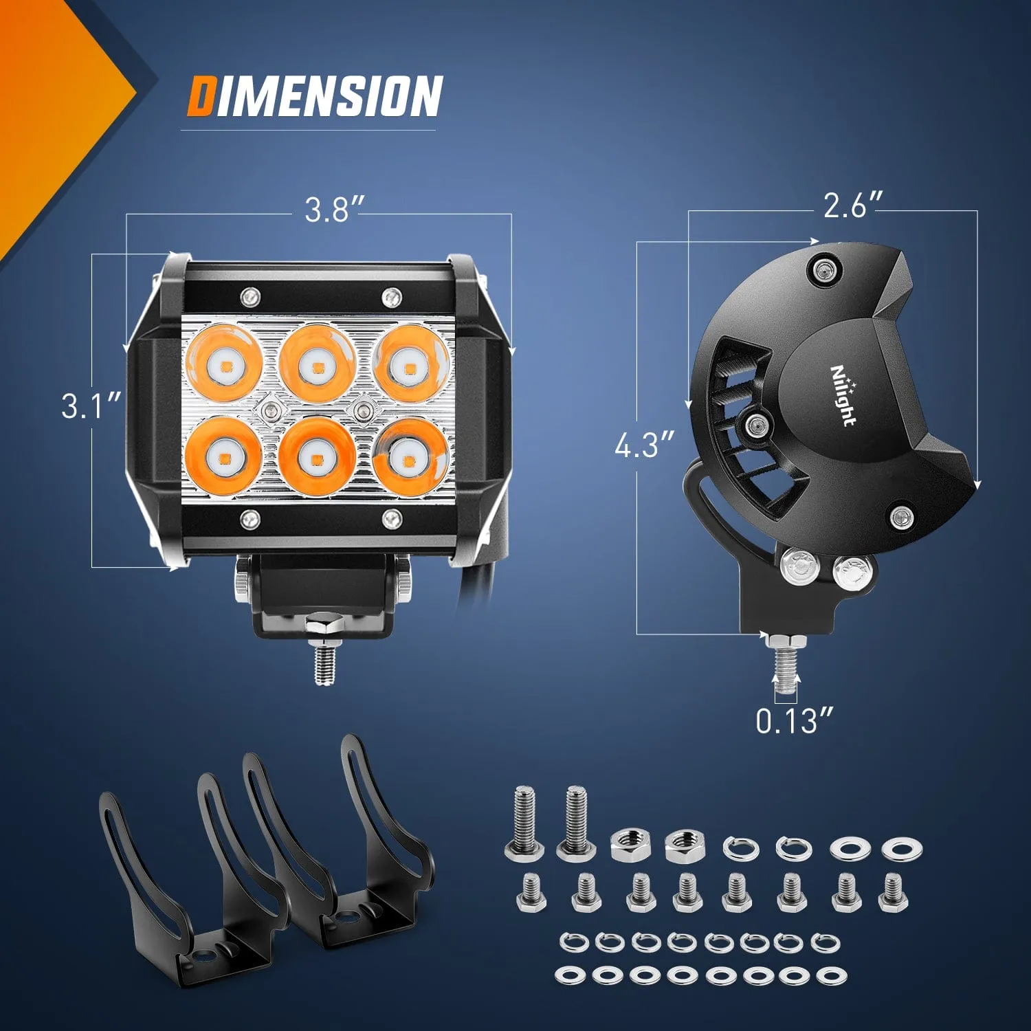 4 Inch 18W ?Amber Beam LED Light Pods (Pair)