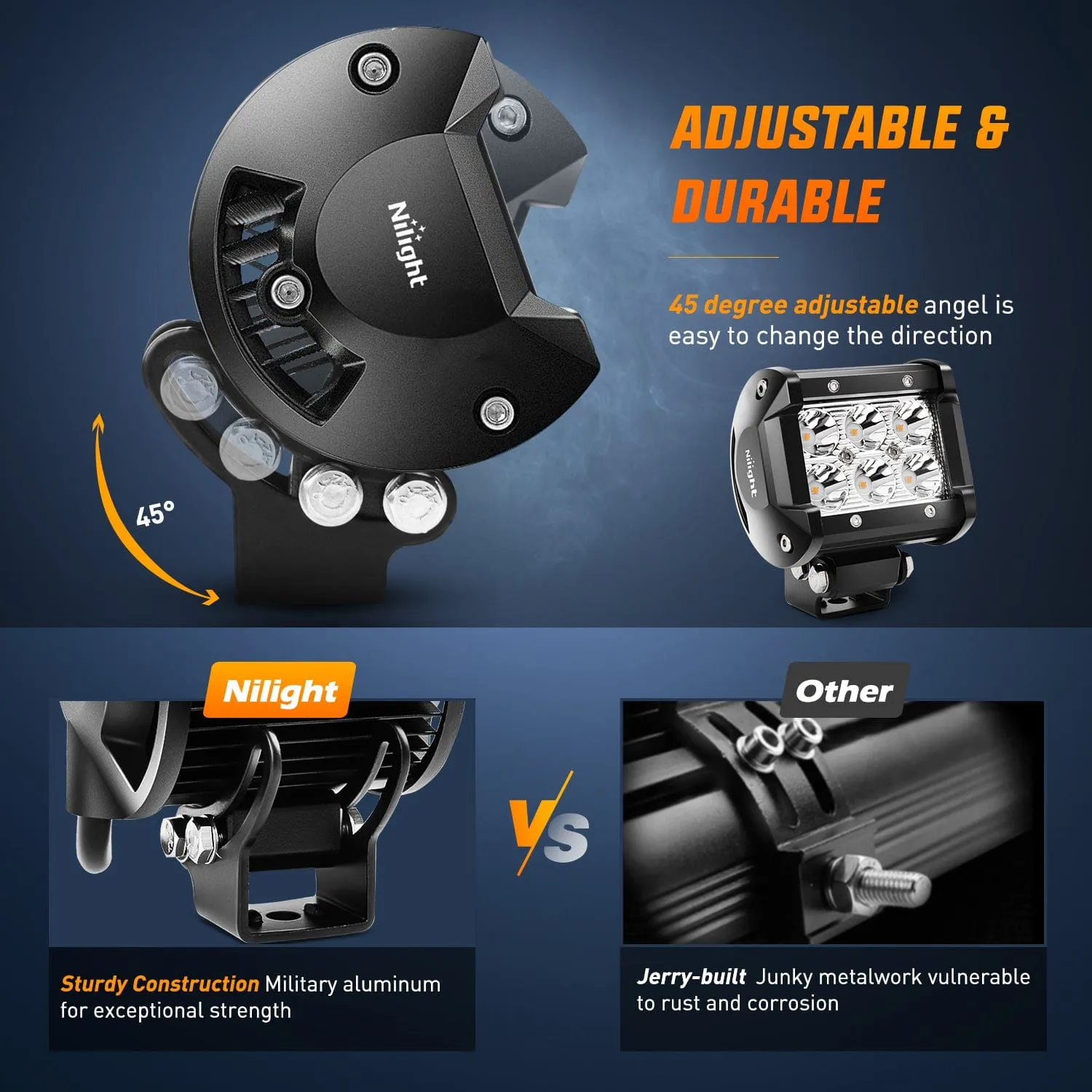 4 Inch 18W ?Amber Beam LED Light Pods (Pair)