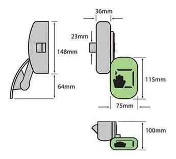 40TCPH3520320. STRAND PH352 Single Push Pad Latch, Silver