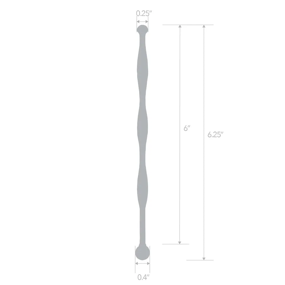 6&quot; Stainless Steel Wavy Urethral Sound