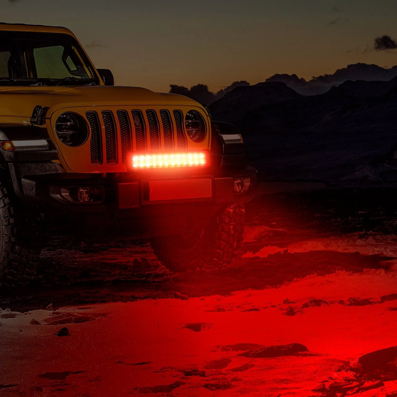 72W 12Inch Spot Flood Combo Led Light Bar- Red Beam