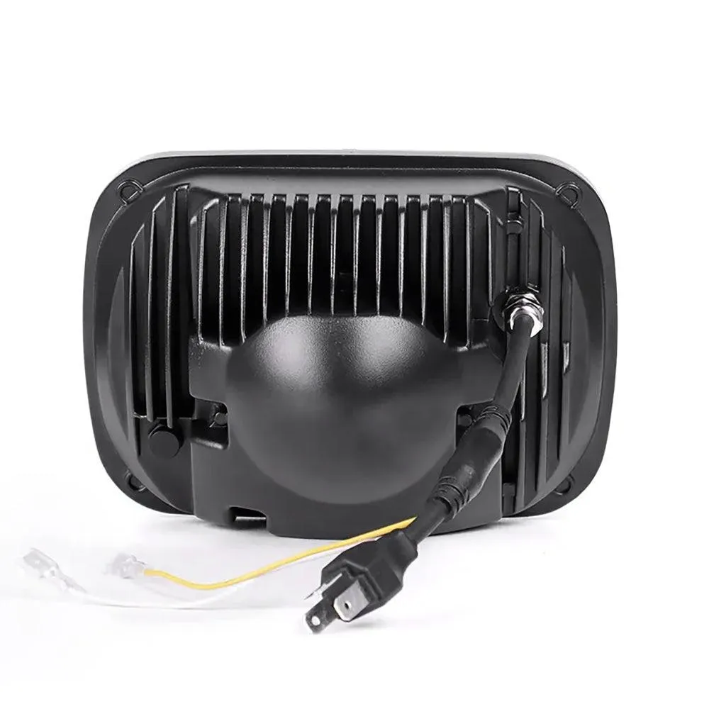 7x6 Inch Sealed Beam LED Headlights with Hi-Lo Beam & Amber Turn Signal White DRL for  Jeep Wrangler YJ 1987-1995