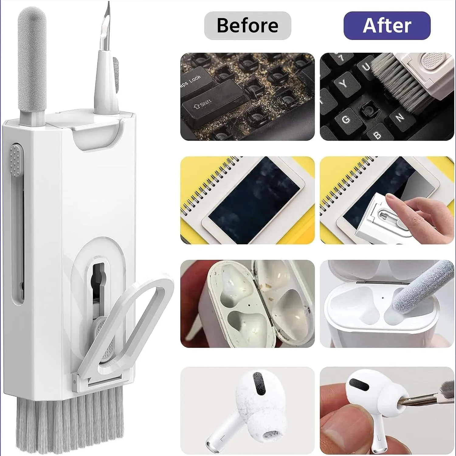 8-in-1 Cleaner Kit - Cleaner Set For earbuds, laptop keyboards, mobiles & electronic gadgets