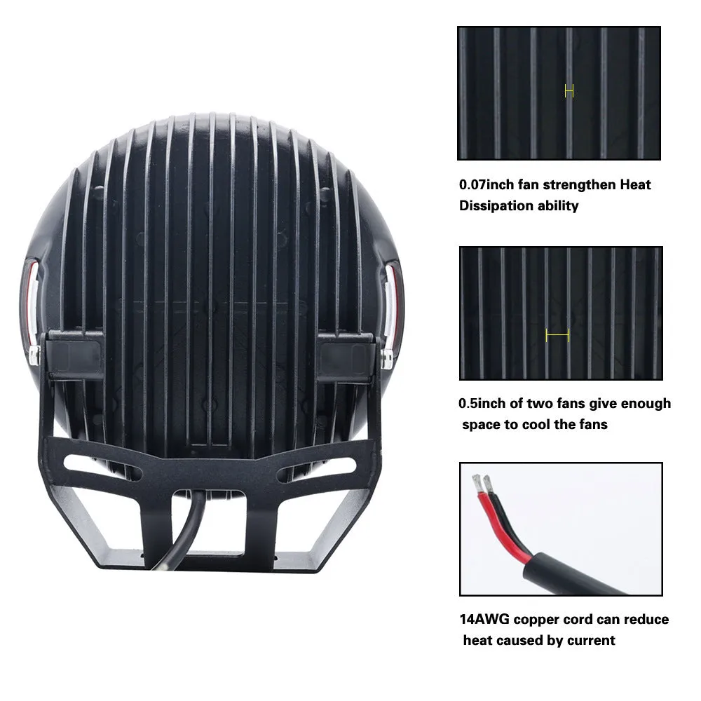9inch 185w  LED  Driving  Light  Round  Spotlight  Bar  Offroad