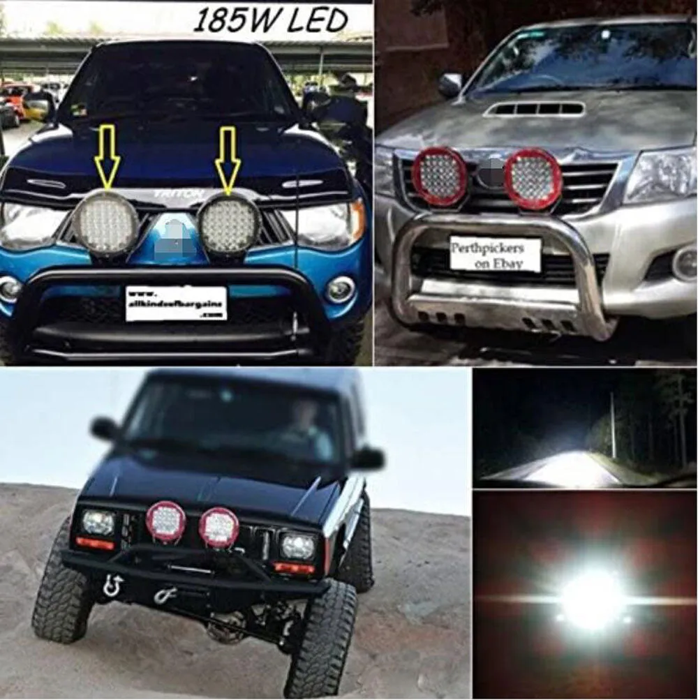 9inch 185w  LED  Driving  Light  Round  Spotlight  Bar  Offroad