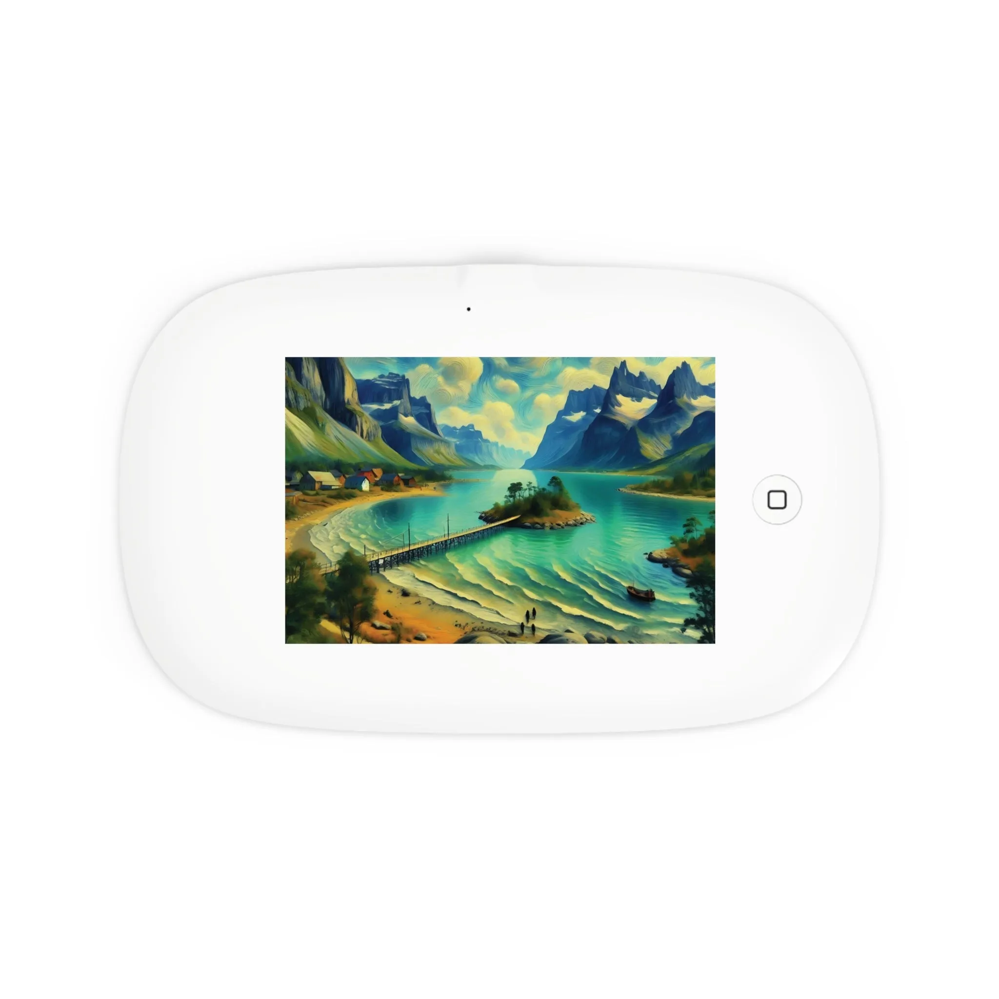 A clear lake among the mountains UV Phone Sanitizer and Wireless Charging Pad
