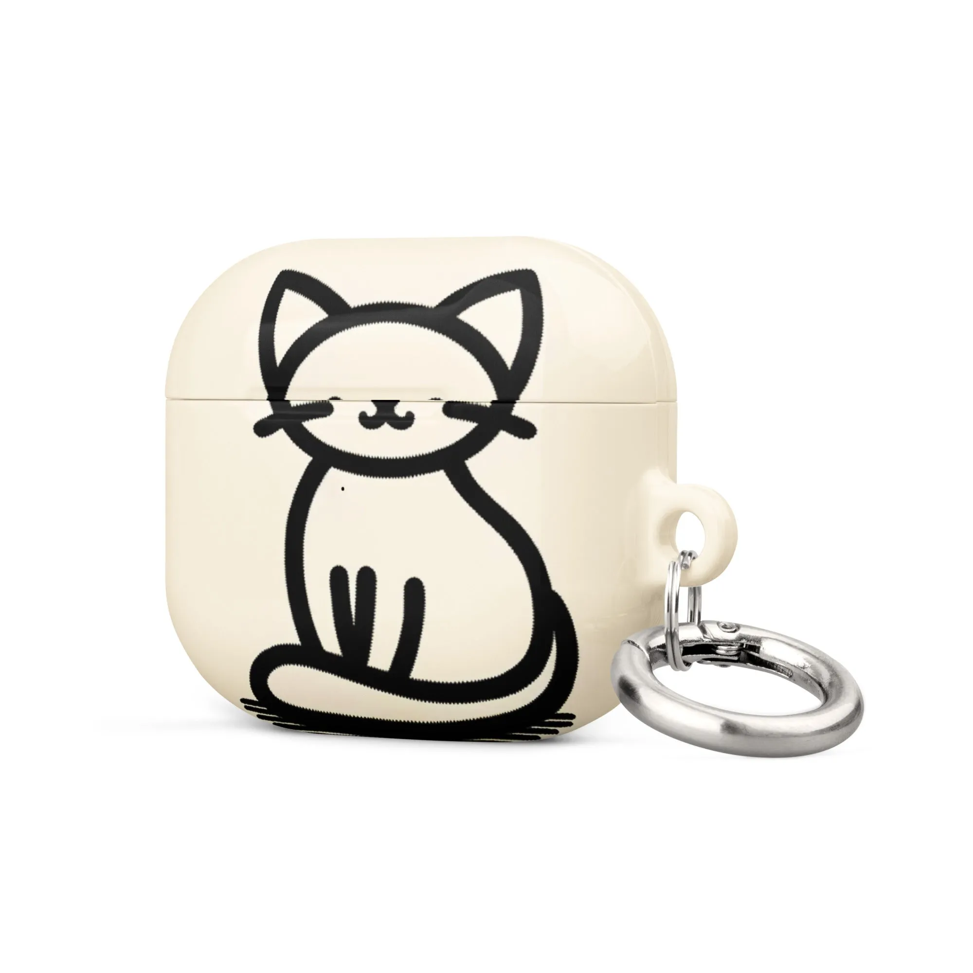 Adorable Cat AirPods® Case with Metal Carabiner - Durable & Impact-Resistant