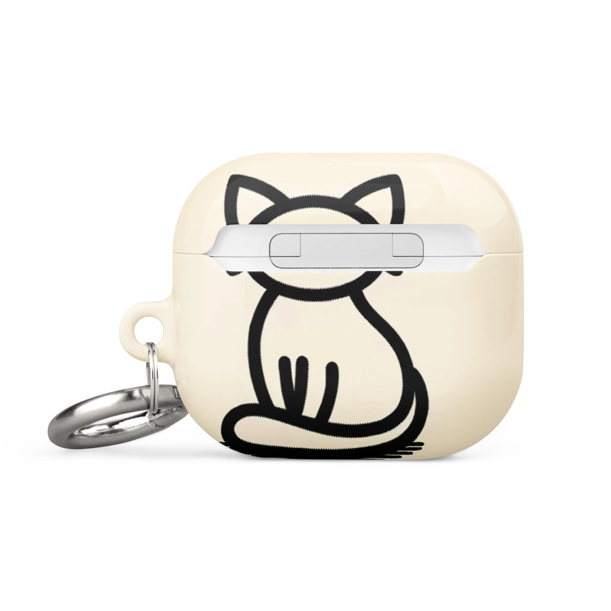Adorable Cat AirPods® Case with Metal Carabiner - Durable & Impact-Resistant