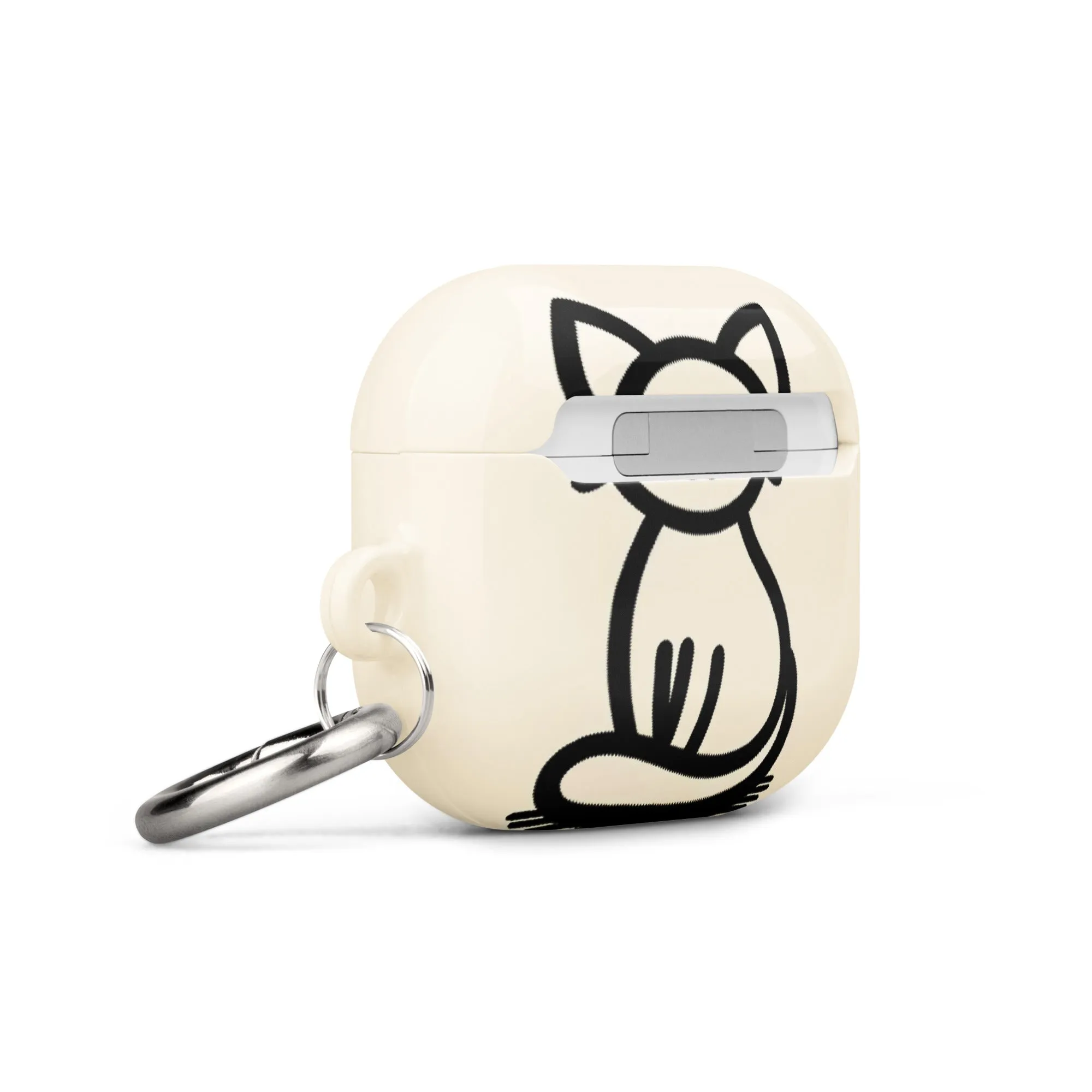 Adorable Cat AirPods® Case with Metal Carabiner - Durable & Impact-Resistant