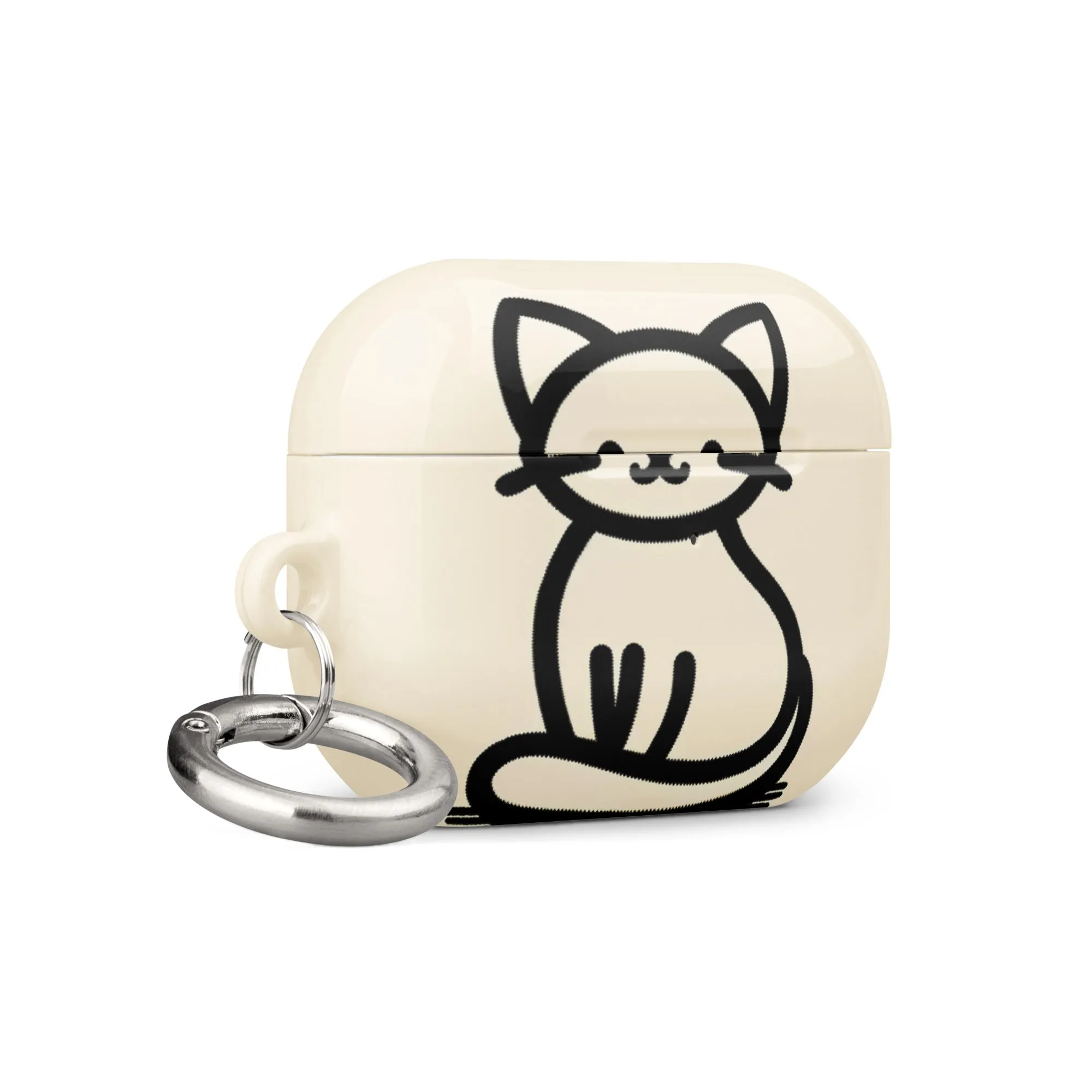 Adorable Cat AirPods® Case with Metal Carabiner - Durable & Impact-Resistant