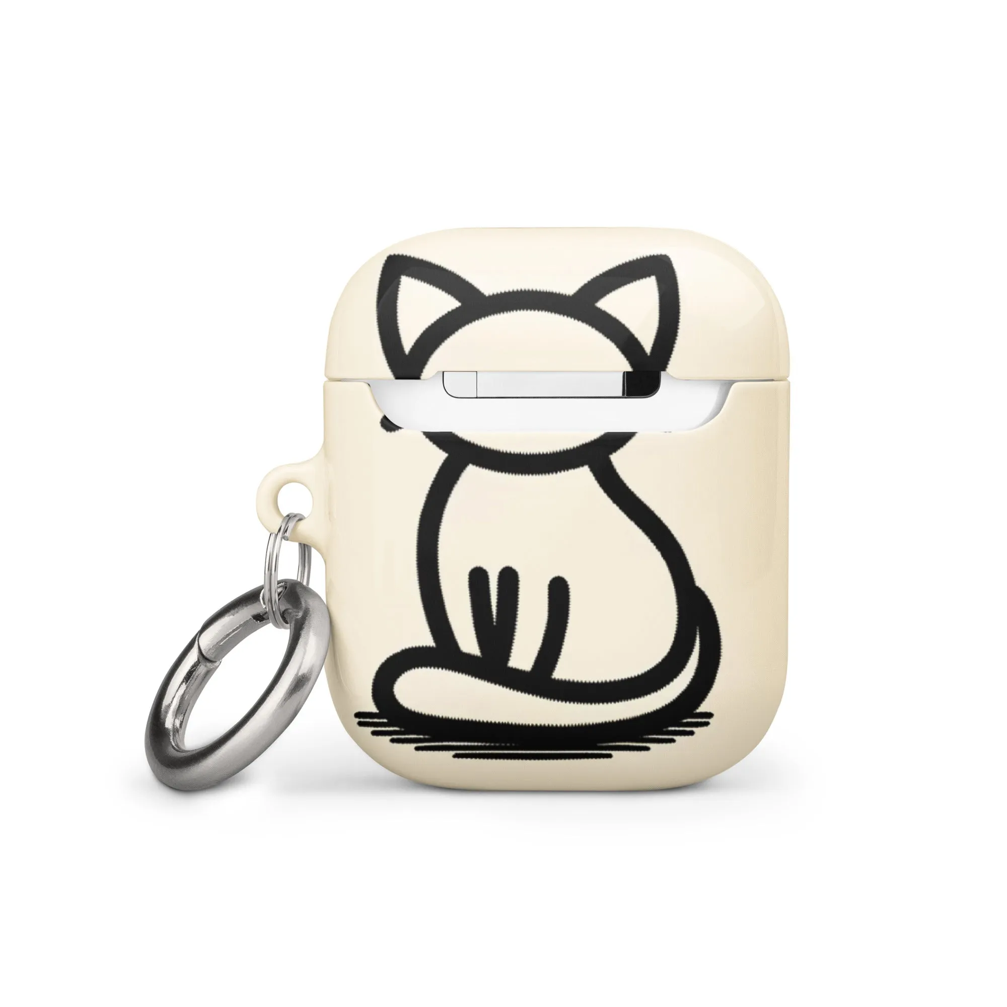 Adorable Cat AirPods® Case with Metal Carabiner - Durable & Impact-Resistant