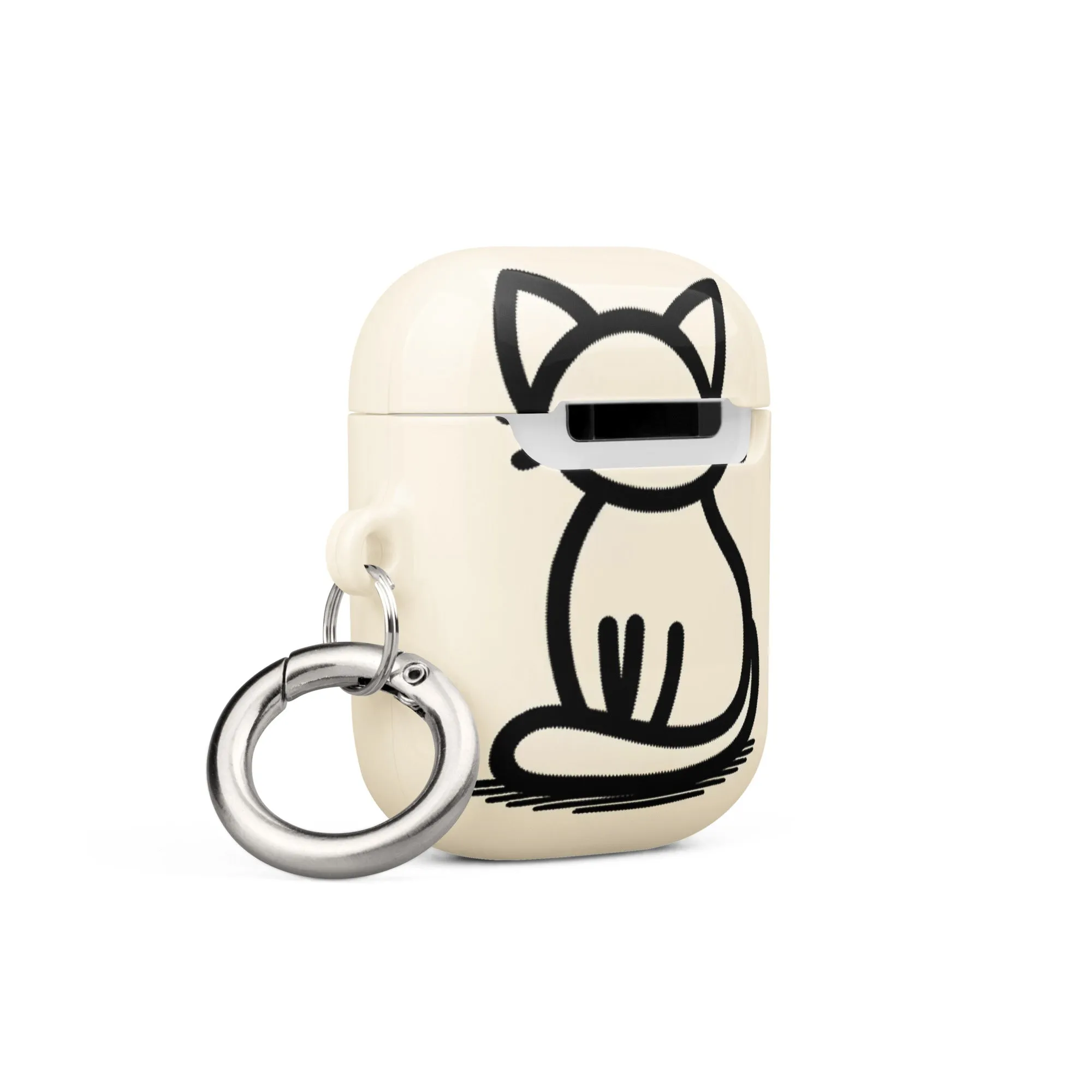 Adorable Cat AirPods® Case with Metal Carabiner - Durable & Impact-Resistant