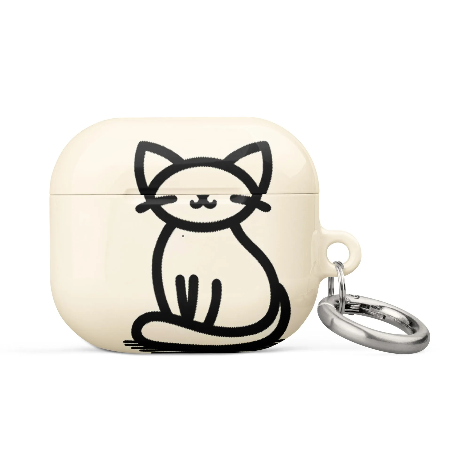 Adorable Cat AirPods® Case with Metal Carabiner - Durable & Impact-Resistant