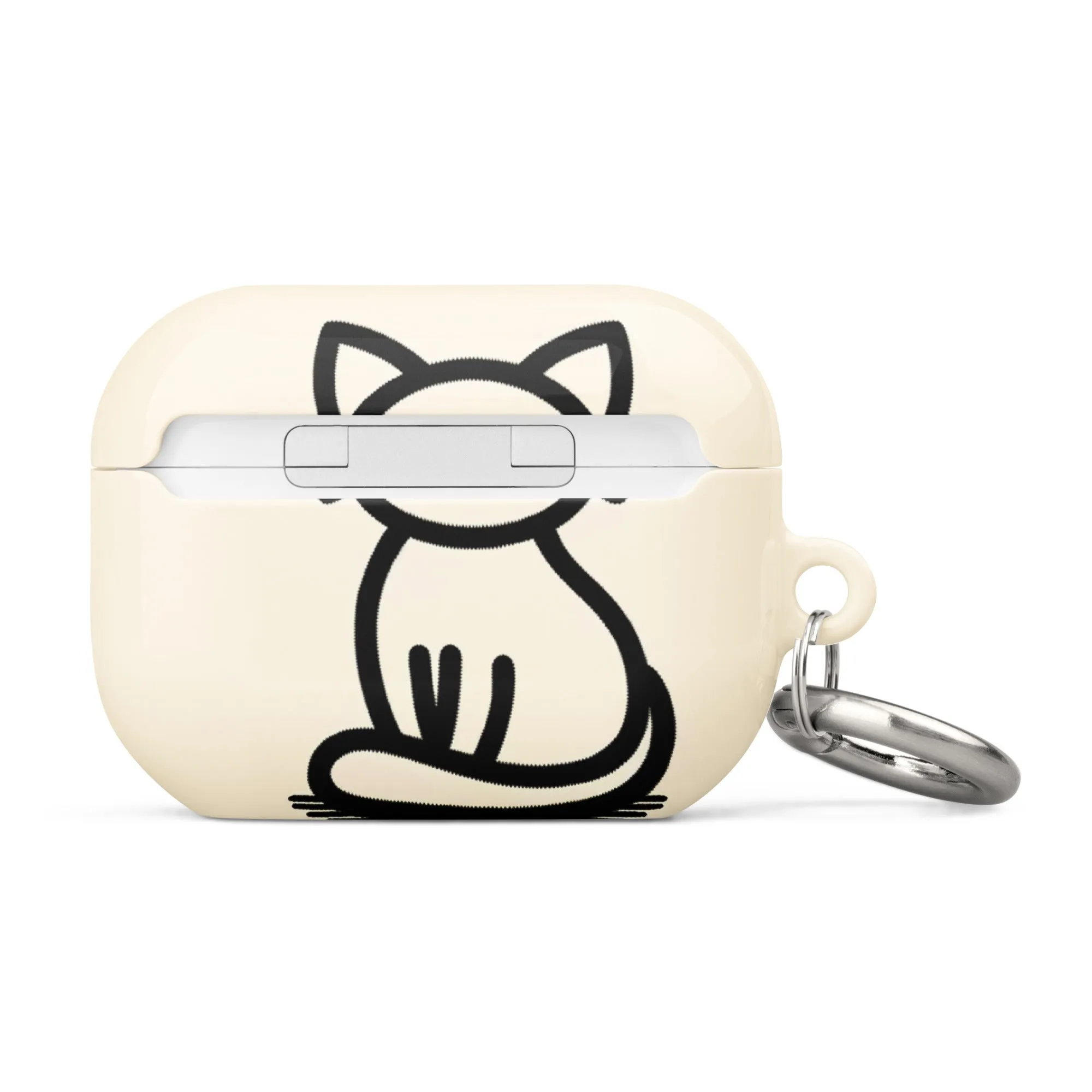 Adorable Cat AirPods® Case with Metal Carabiner - Durable & Impact-Resistant