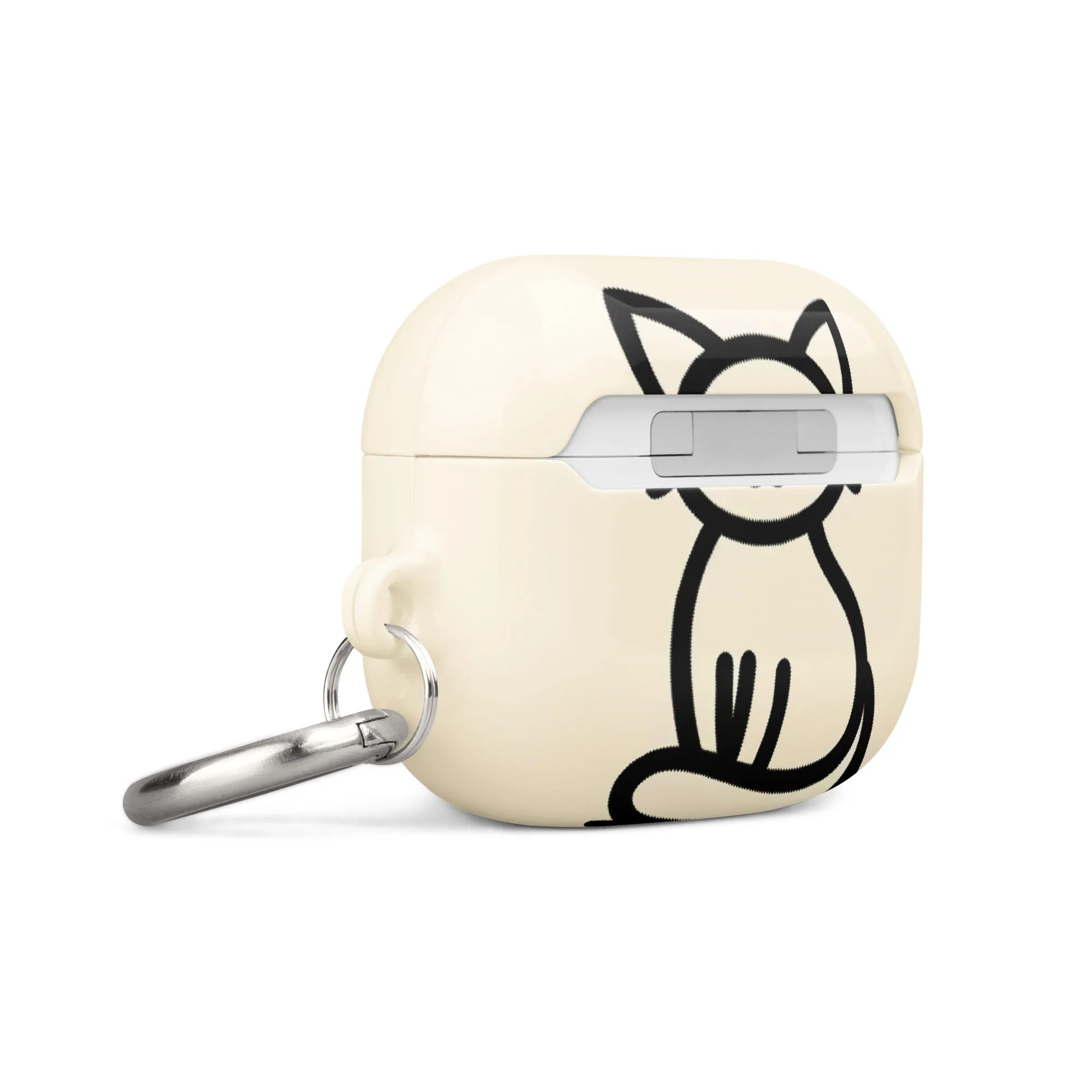 Adorable Cat AirPods® Case with Metal Carabiner - Durable & Impact-Resistant