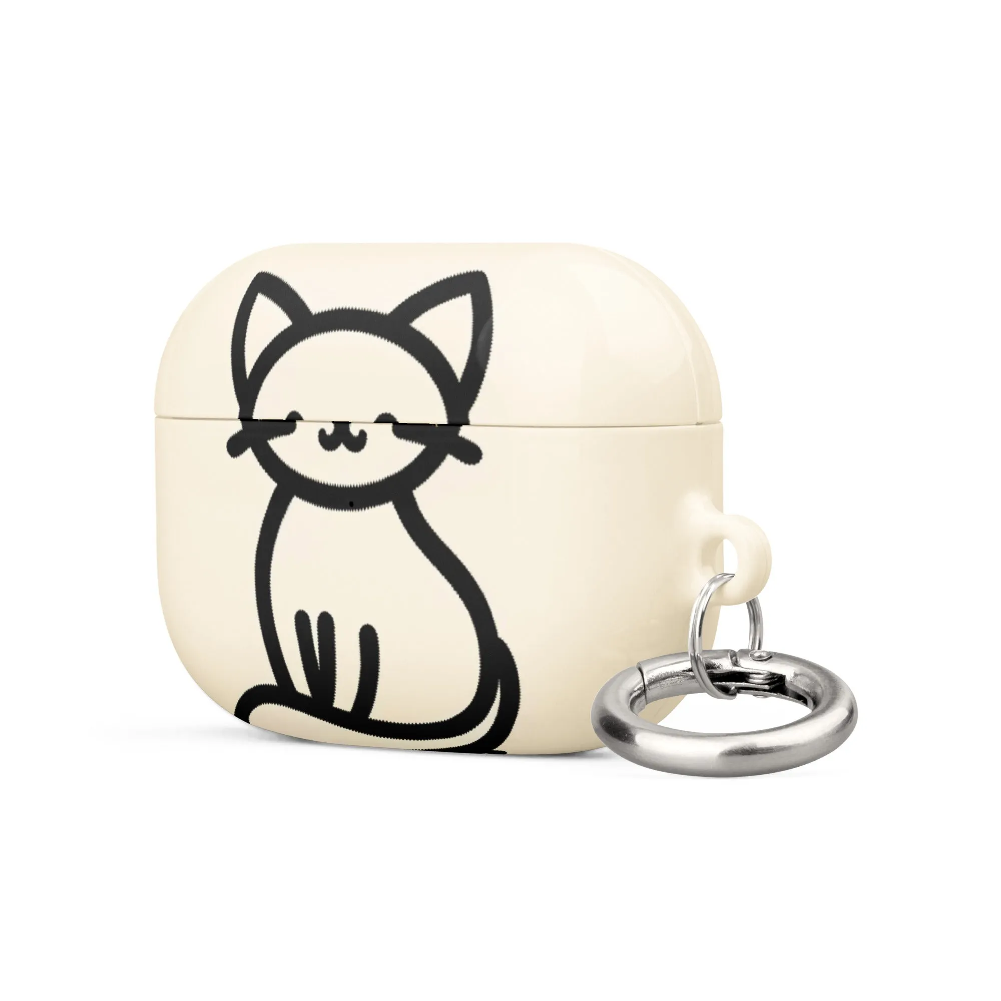 Adorable Cat AirPods® Case with Metal Carabiner - Durable & Impact-Resistant