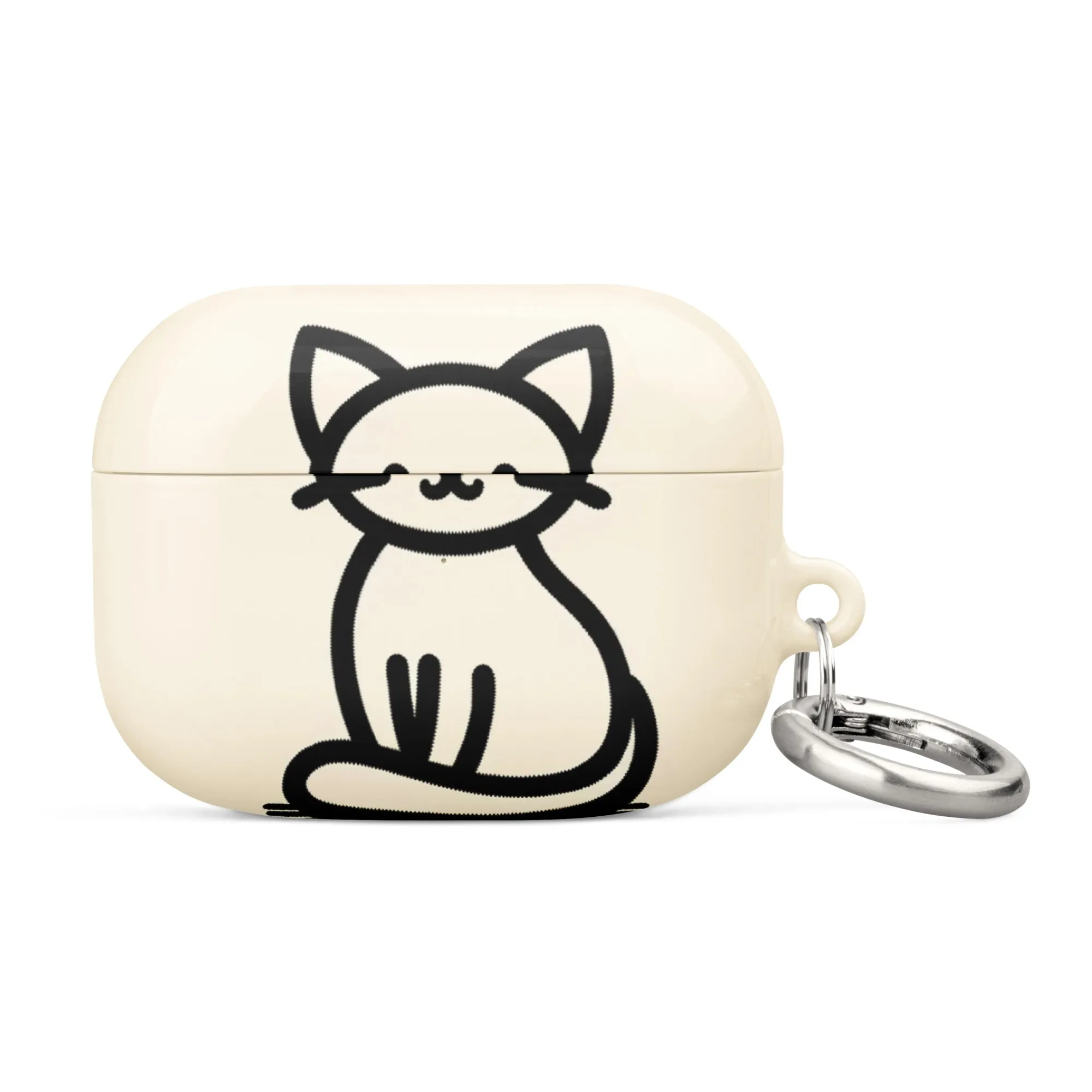 Adorable Cat AirPods® Case with Metal Carabiner - Durable & Impact-Resistant