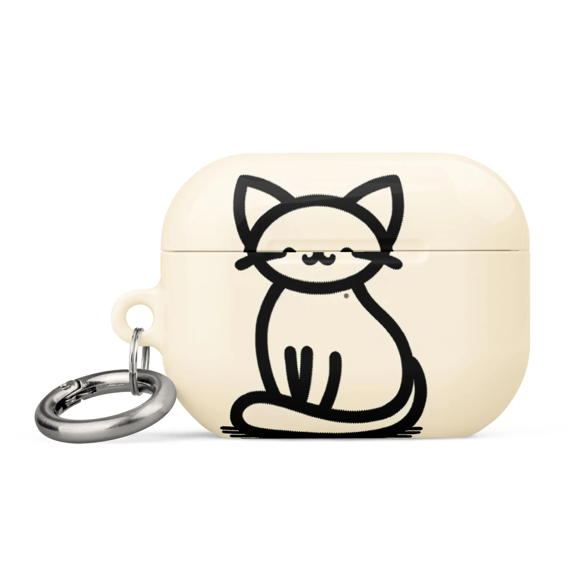 Adorable Cat AirPods® Case with Metal Carabiner - Durable & Impact-Resistant