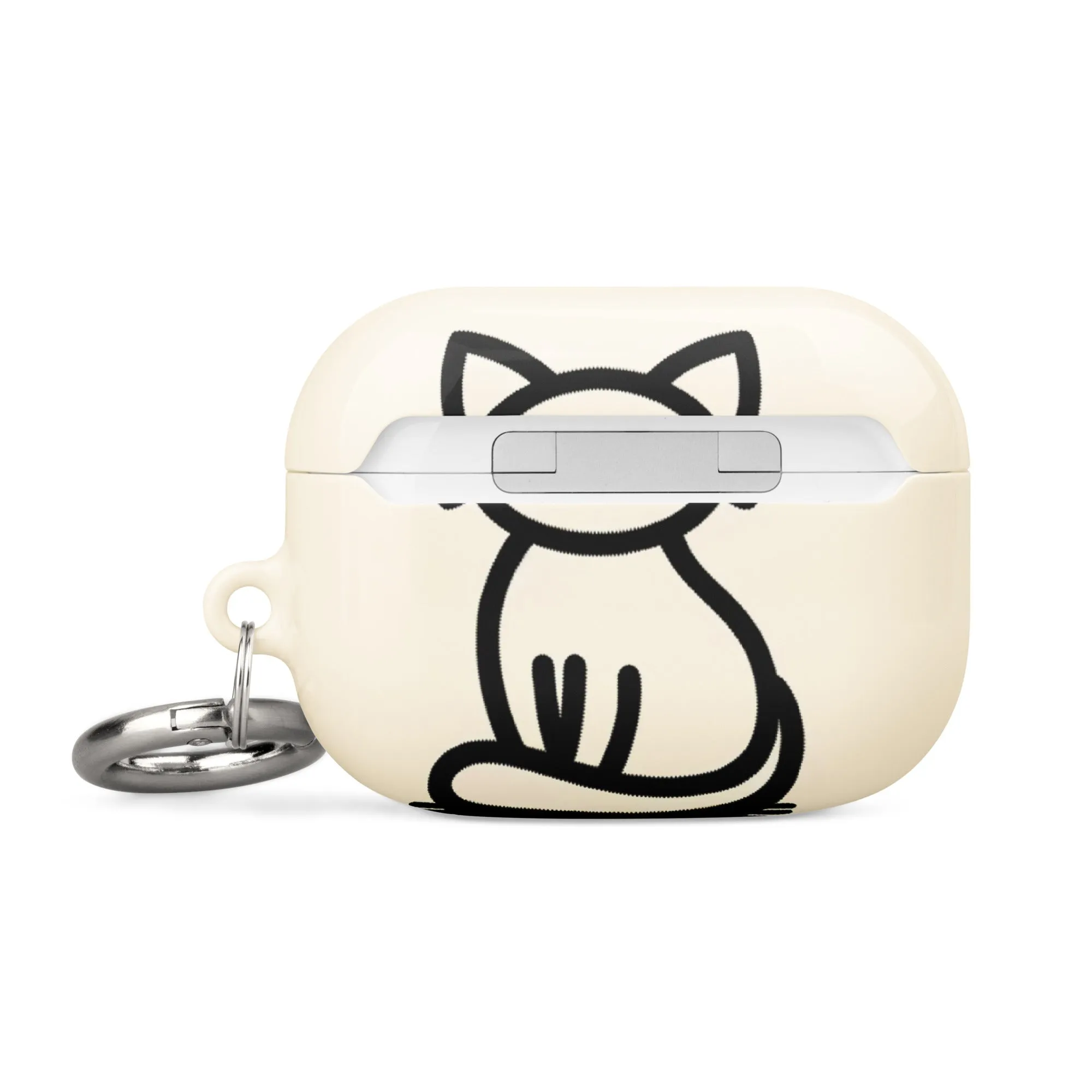 Adorable Cat AirPods® Case with Metal Carabiner - Durable & Impact-Resistant