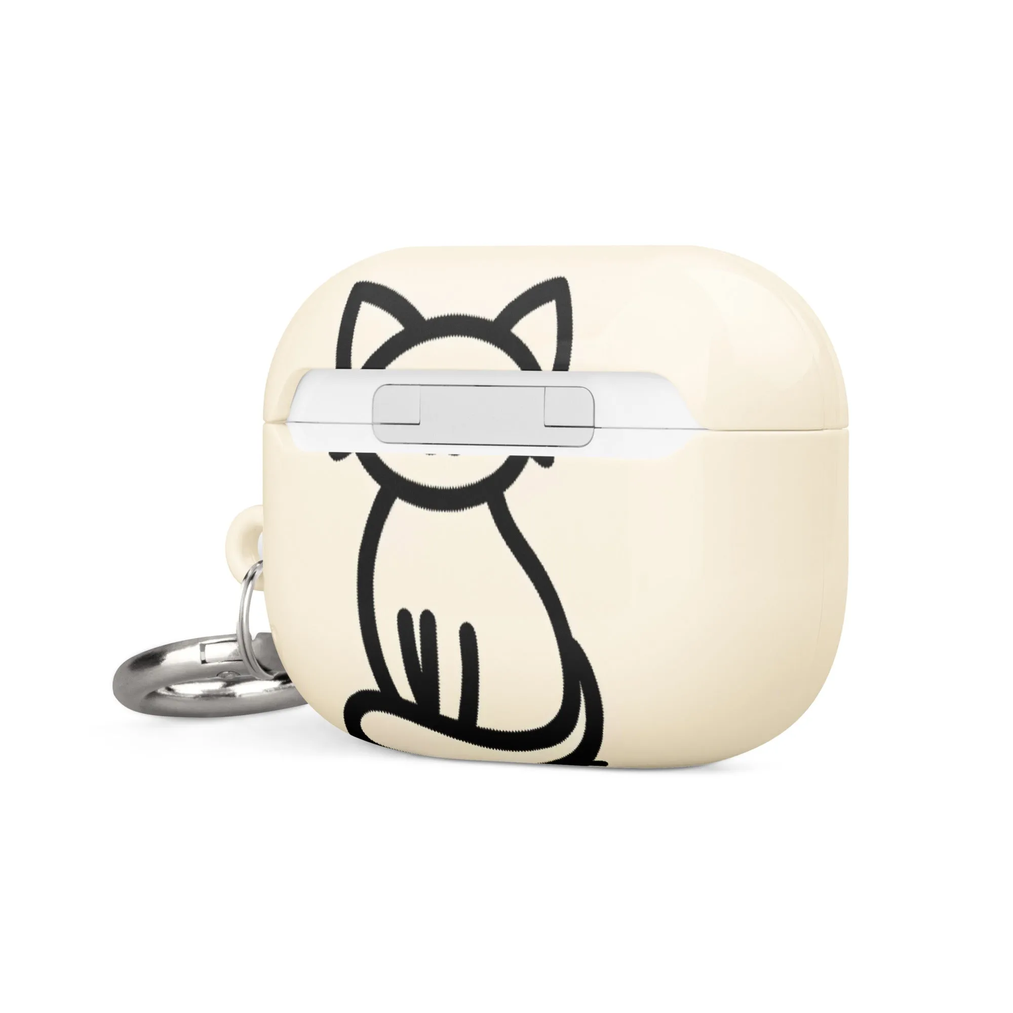 Adorable Cat AirPods® Case with Metal Carabiner - Durable & Impact-Resistant