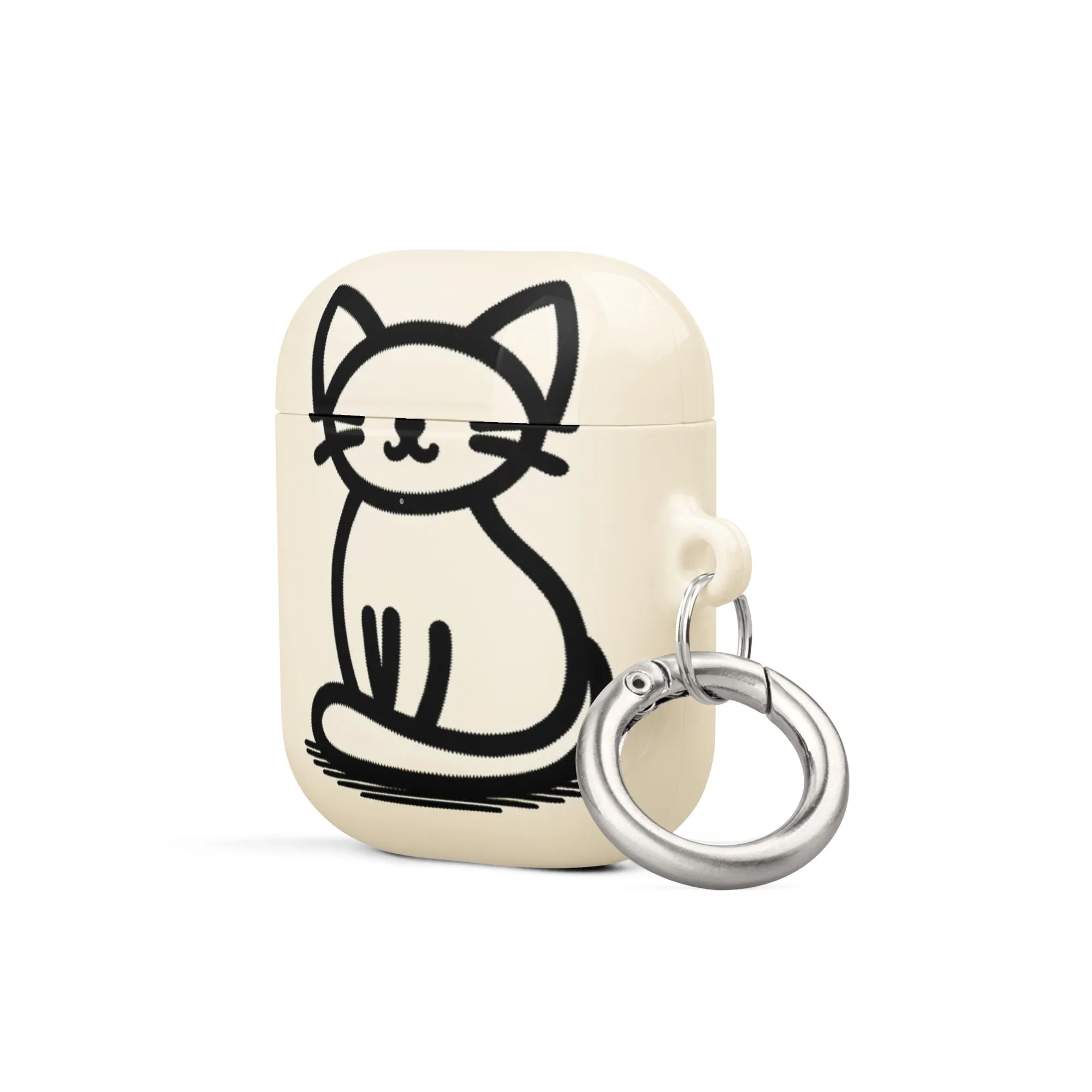 Adorable Cat AirPods® Case with Metal Carabiner - Durable & Impact-Resistant