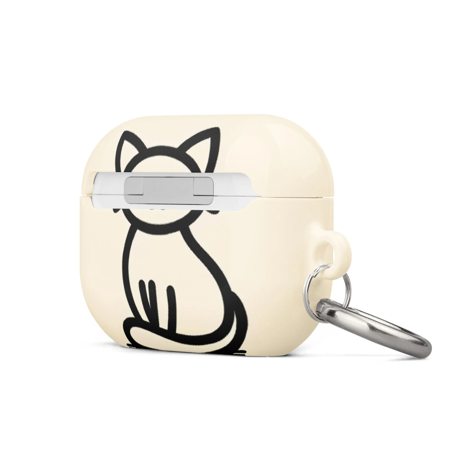 Adorable Cat AirPods® Case with Metal Carabiner - Durable & Impact-Resistant