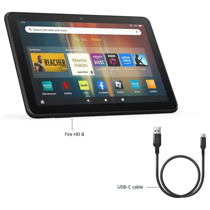 Amazon Fire HD 8 Tablet (2024) - 8" HD Display, 3GB RAM, 32GB Storage, Portable Entertainment, Hibiscus, With Ads