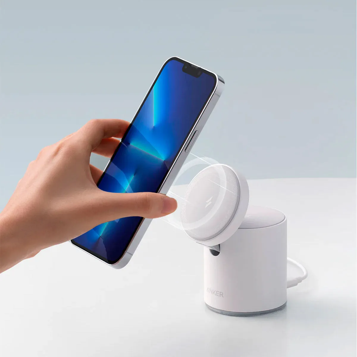 Anker 623 Magnetic Wireless Charger (MagGo) with 20W USB-C Cable & Charger - White
