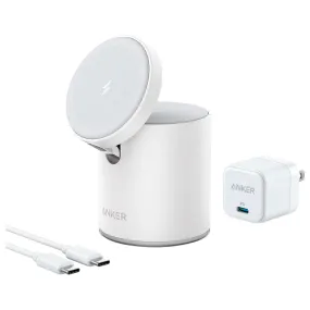 Anker 623 Magnetic Wireless Charger (MagGo) with 20W USB-C Cable & Charger - White
