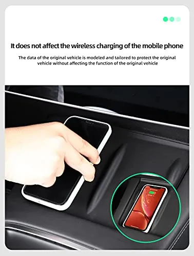 Anti-Skid Silicone Charging Pad for Tesla Model 3 & Y（Translucent White）