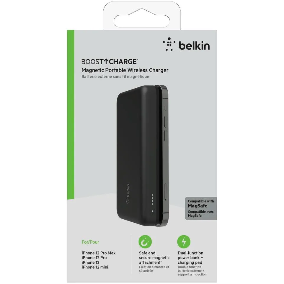 Belkin BoostUp 10K Magnetic Portable Wireless Charger for iPhone (Black)
