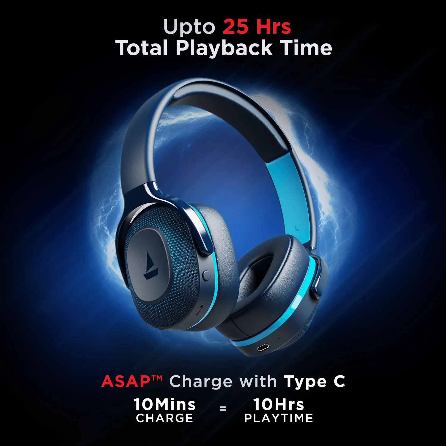 boAt Rockerz 425 | Wireless Bluetooth Headphone with 25 Hours Playback, ASAP Charge, 40mm Drivers