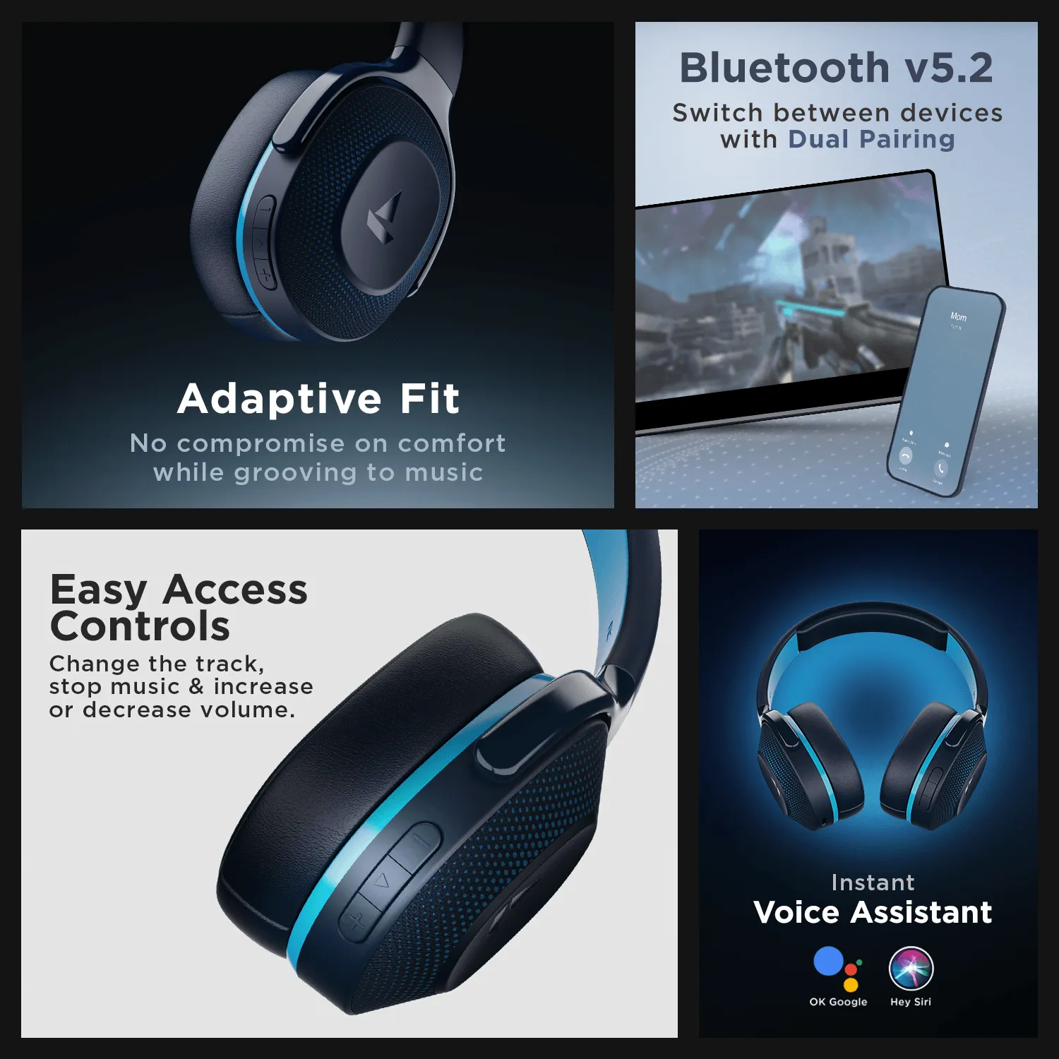 boAt Rockerz 425 | Wireless Bluetooth Headphone with 25 Hours Playback, ASAP Charge, 40mm Drivers