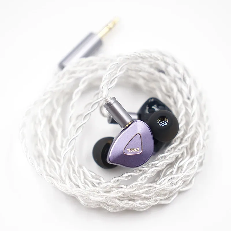 BQEYZ Topaz HiFi Earphone 13mm LCP Dynamic 9 Layers PZT Hybrid 2 Driver In-Ear IEM Wired Treble Vocal Music 0.78mm 2Pin