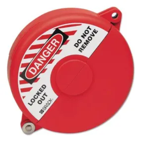 Brady® Gate Valve Lockouts, 5 in - 6 1/2 in Handle Size, Red, 65562