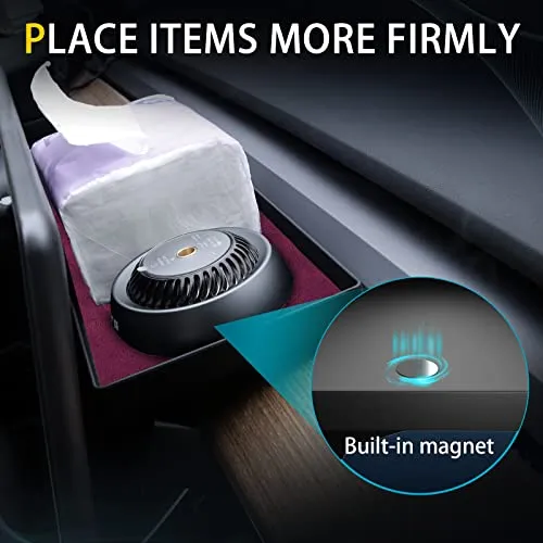 Center Screen Hidden Storage Tray/Organizer for Tesla Model 3 & Y (Wine Red)