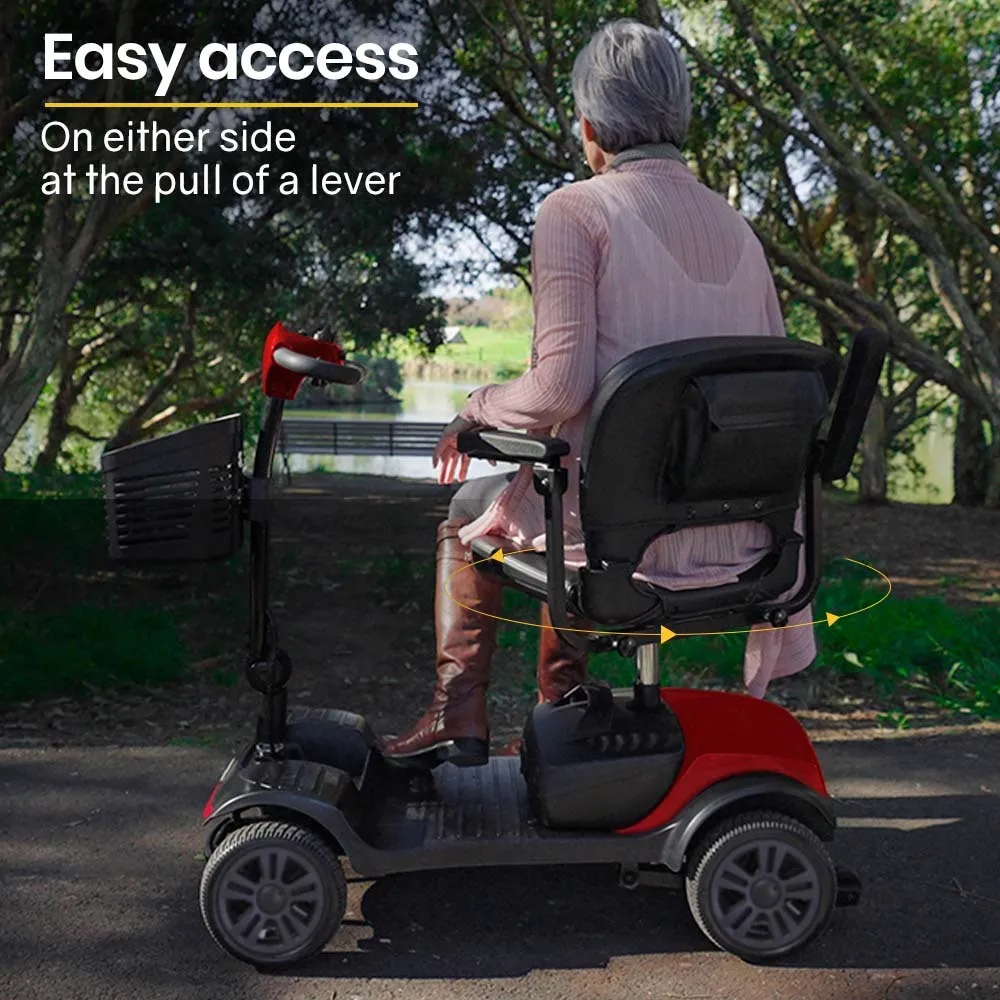 Compact Electric Mobility Scooter, Anti-Tip, 120kg Capacity, Equipmed