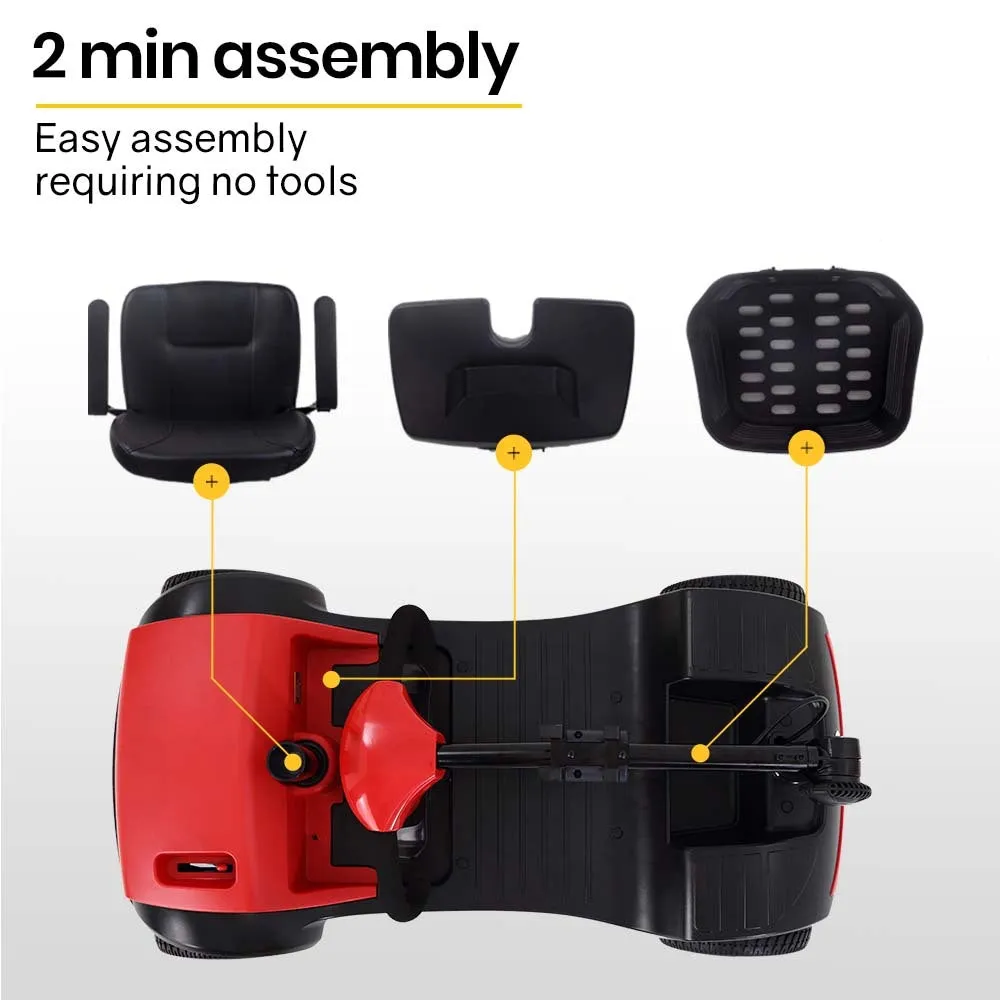 Compact Electric Mobility Scooter, Anti-Tip, 120kg Capacity, Equipmed