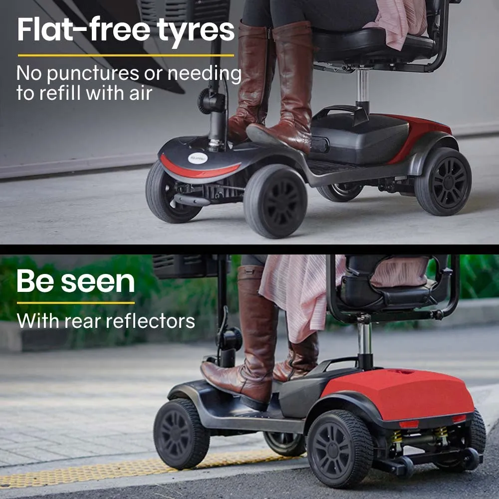 Compact Electric Mobility Scooter, Anti-Tip, 120kg Capacity, Equipmed