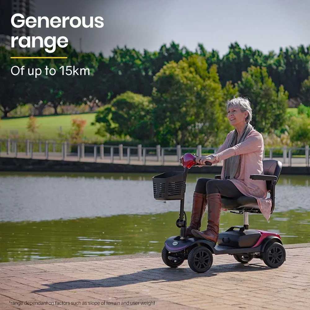 Compact Electric Mobility Scooter, Anti-Tip, 120kg Capacity, Equipmed