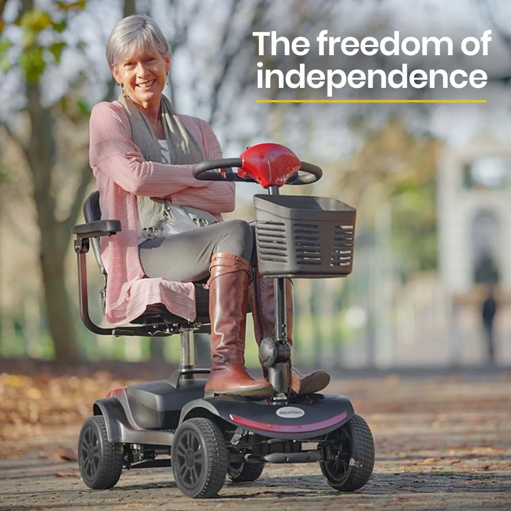 Compact Electric Mobility Scooter, Anti-Tip, 120kg Capacity, Equipmed