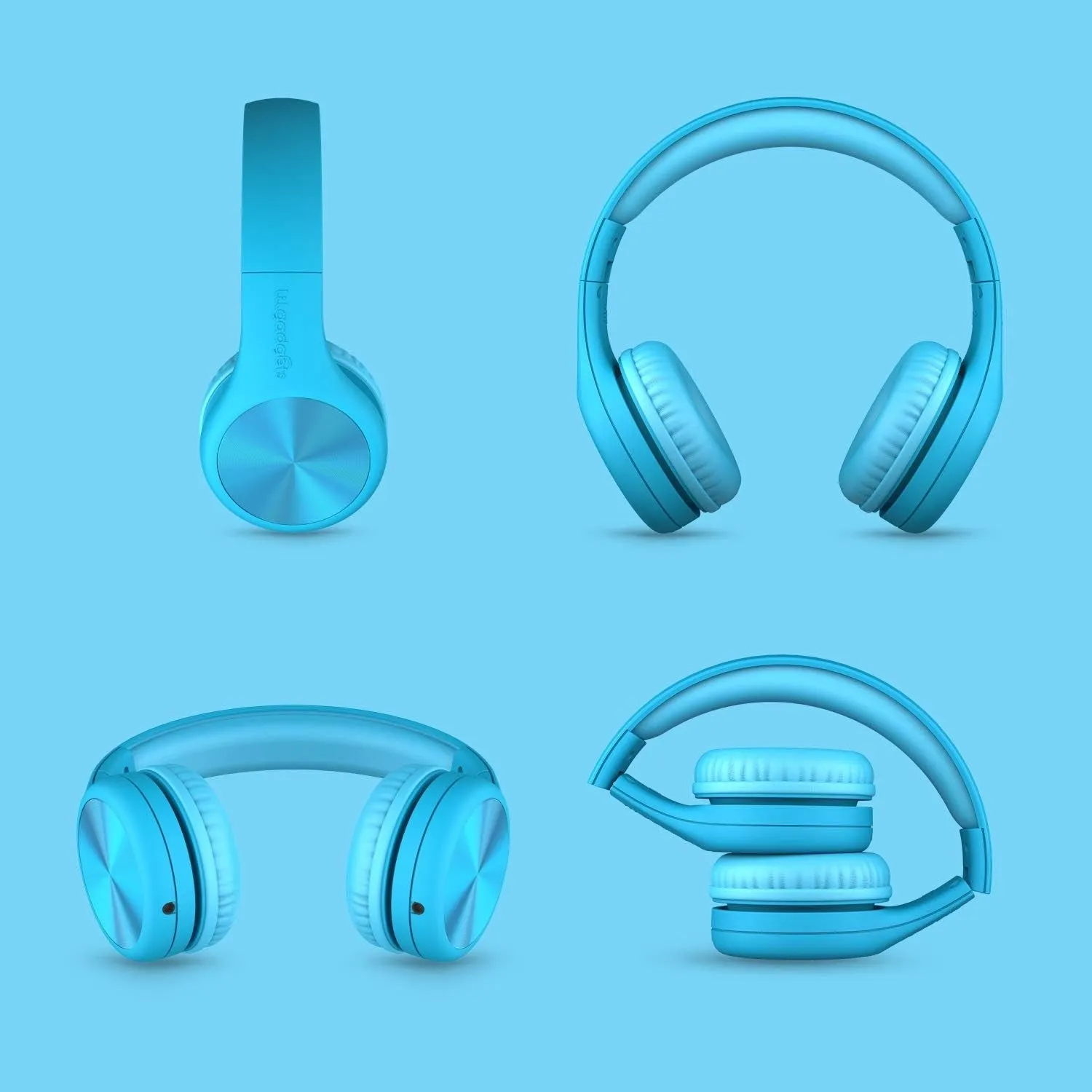 Connect  Pro Kids Headphones with Cord - Designed with Kids' Comfort in Mind, Foldable Over-Ear Headset with In-Line Microphone, Kids Wired Headphones for School, Blue